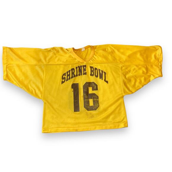 Vintage 90s Gold Brown Wyoming Football Shrine Bowl Game Football Jersey Large - Picture 1 of 16